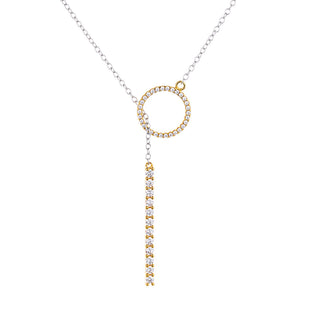 Crystal Two Tone Lariat Necklace