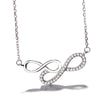 18K Gold and Sterling Silver Crystal Double Infinity Pendant Necklace
