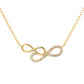 18K Gold and Sterling Silver Crystal Double Infinity Pendant Necklace
