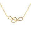 18K Gold and Sterling Silver Crystal Double Infinity Pendant Necklace