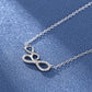 18K Gold and Sterling Silver Crystal Double Infinity Pendant Necklace