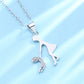 14K White Gold Plated Mother Child Pendant Necklace