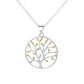 Sterling Silver Two-Tone Tree of Life Pendant Necklace