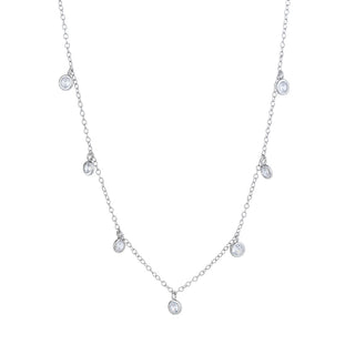 Sterling Silver Bib Necklaces with Genuine Crystals