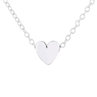18K White Gold Heart Pendant Necklace