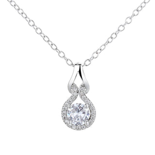 Sterling Silver Solitaire Infinity Necklace With Swarovski