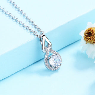 Sterling Silver Solitaire Infinity Necklace With Swarovski