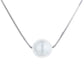 18K White Gold Faux Pearl Box Chain Pendant necklace