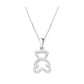 Sterling Silver Teddy Bear Necklace with crystals