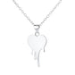 Sterling Silver Dripping Heart Pendant Necklace