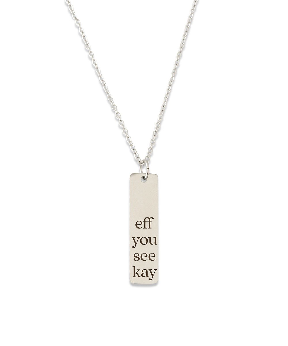 Sterling Silver Eff You See Kay Pendant Necklace