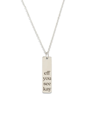 Sterling Silver Eff You See Kay Pendant Necklace