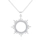 14K Gold and Sterling Silver Sunburst Pendant Necklace with crystals