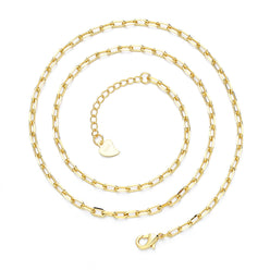 18K Gold Paper Clip Necklace
