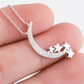 Sterling Silver Moon Necklace Genuine Crystal