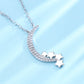 Sterling Silver Moon Necklace Genuine Crystal
