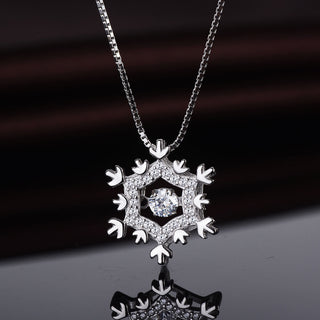 Sterling Silver Floating Snow Flake Necklace