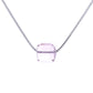 Sterling Silver Cube Pendant Necklace With Amethyst Gemstone