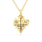 14K Gold Bee Pendant Necklace in Sterling Silver