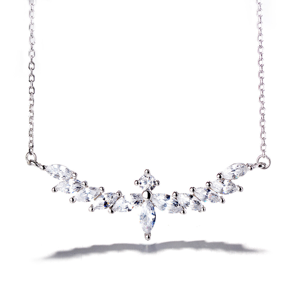 Sterling Silver Angel Wings with Crystals