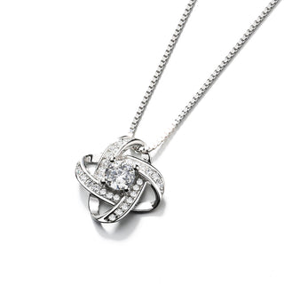 Sterling Silver Infinity Pendant Necklace with Crystals from Swarovski