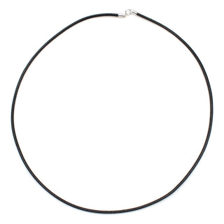 Sterling Silver Braided Leather Cord Necklace