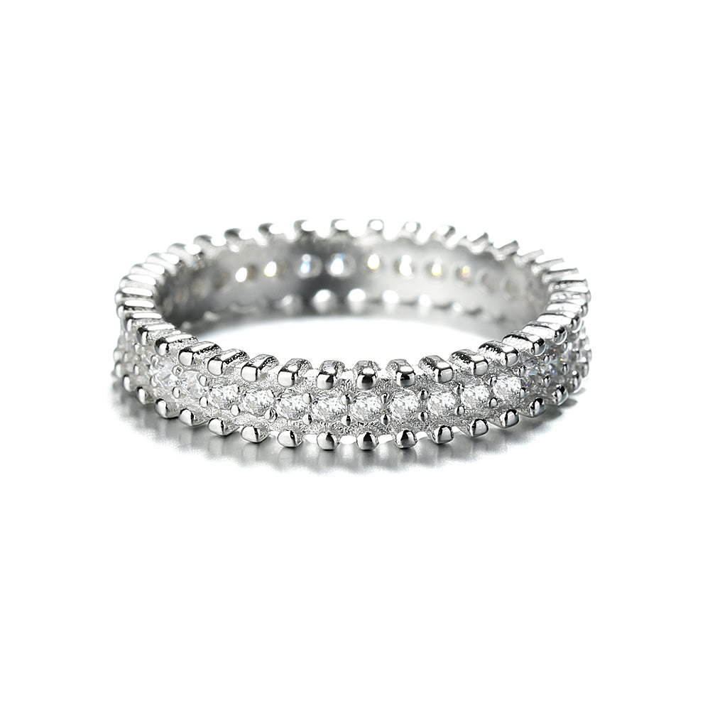 14K White Gold Eternity Ring with crystals