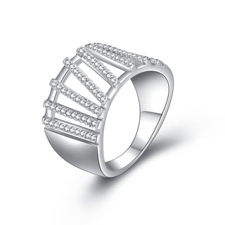 Sterling Silver Swarovski Crystal Multi-Bar Ring