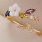 14K Gold Adjustable Ring with crystals from Swarovski