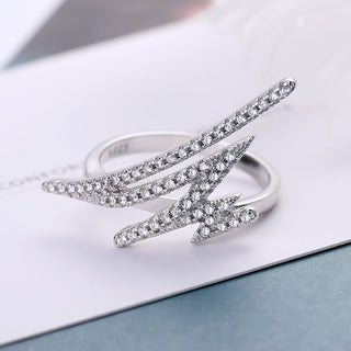 14K Gold Plating Zig Zag Crystal Ring