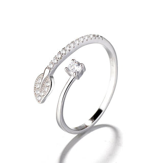 Sterling Silver Bypass Leaf Ring