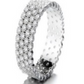 Sterling Silver Four Row Eternity Ring with Simulated Diamonds