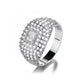 Sterling Silver Pave Crystal Rings With Clear Or Blue Sapphire Gemstones