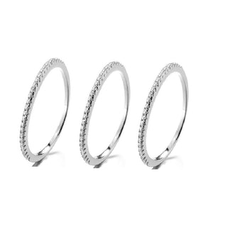 Sterling Silver Set of 3 Stacking Ring With crystals from Swarovski