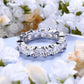 14K White Gold Brilliant & Princess Cut Eternity Ring with Simulated Diamonds