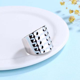 Sterling Silver Hammered Dimple Statement Ring