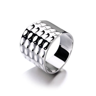 Sterling Silver Hammered Dimple Statement Ring
