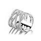 Silver-Tone Cross Over Ring with crystals from Swarovski