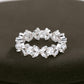 14K White Gold Flower Eternity Ring with Crystals