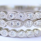 18K White Gold Milgrain Eternity Band Set with Crystals