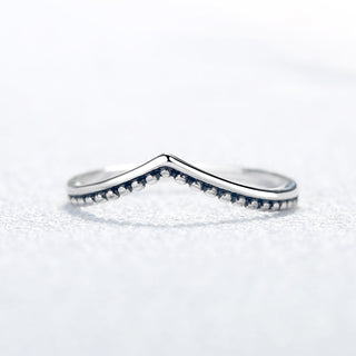 Sterling Silver Chevron Adjustable Millgrain Ring