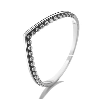 Sterling Silver Chevron Adjustable Millgrain Ring