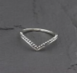 Sterling Silver Chevron Adjustable Millgrain Ring