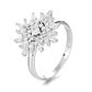 Sterling Silver Sunburst Marquise Ring With Swarovski Crystals