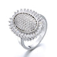 14K Gold-Plated And Sterling Silver Oval Starburst Ring with Crystals