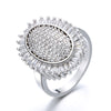 14K Gold-Plated And Sterling Silver Oval Starburst Ring with Crystals
