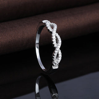 Sterling Silver Braided Band with Crystal