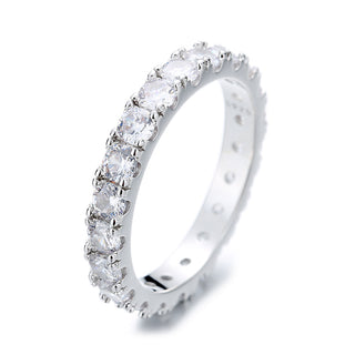 Silvertone Eternity Ring With Crystals From Swarovski