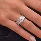 14k White Gold Two Row Graduated Ring