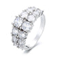 14k White Gold Two Row Graduated Ring
